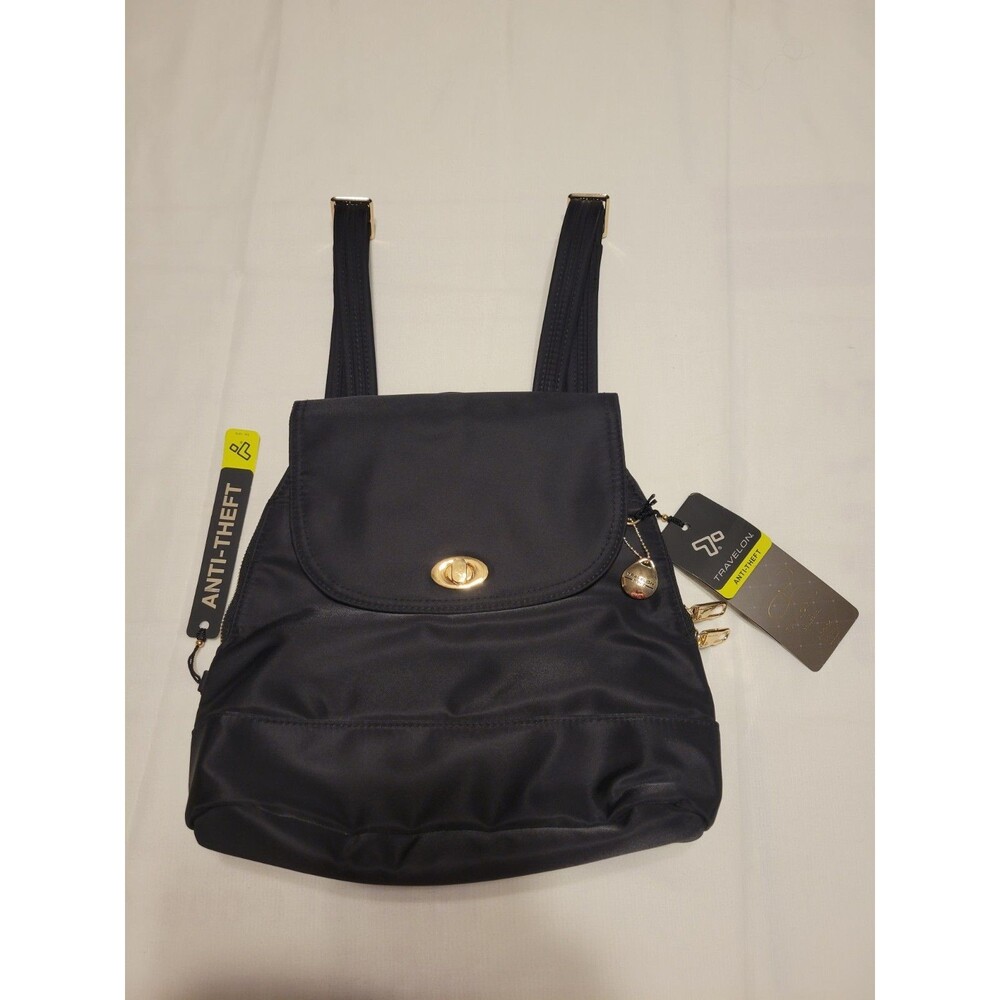 Travelon Tailored Anti Theft Black Backpack with Adjustable Strap  12x11x3.75